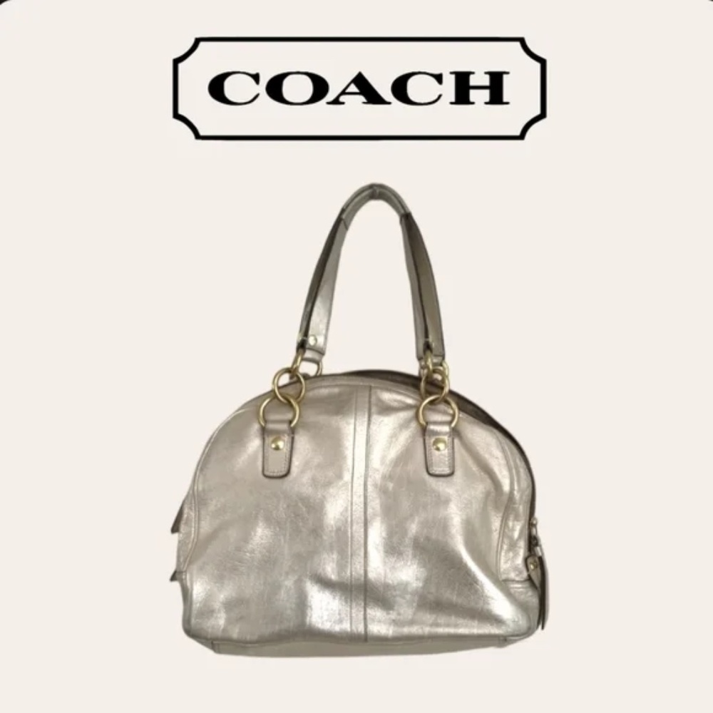 Coach Courtney Metallic Gold Soho Dome Large Satchel Shoulder Bag - Picture 2 of 13